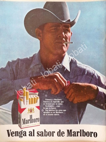 Cartel Publicitario Retro Cigarros Marlboro 1960s /t251