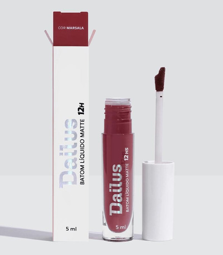 Batom Líquido Matte Dailus 12h Cor.:marsala 5ml Cor Branco