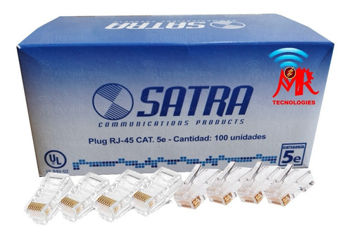 Ciento De Conectores Rj-45 Satra Categoría 5e 