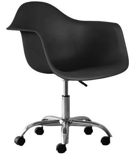 Sillon Silla Oficina Garden Life Eames Giratorio Con Ruedas Color Negro