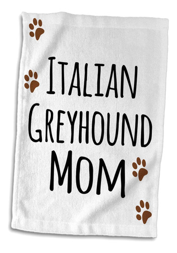 3d Rose Italian Greyhound Dog Mama Breed-brown Paw Prints Lo