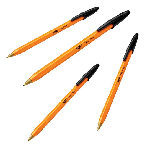 Bic Cristal Punto Fino Negro 6 Packs 72 Bolígrafos Exterior Amarillo