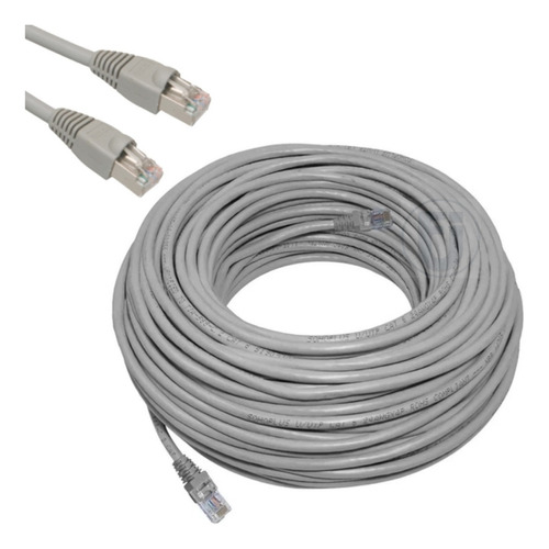 Cabo De Rede Internet Lan Cat5 Fio Montado 25 Metros Cor Branco