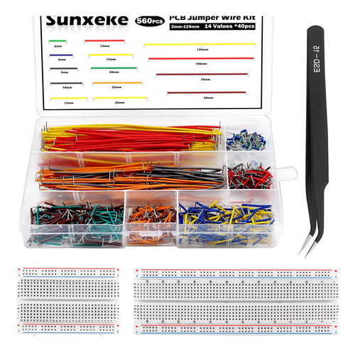 Sunxeke 560pcs Breadboard And Jumper Wire Kit Pcb Circuit Bo