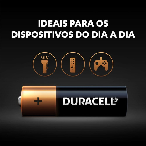 12 Pilhas Duracell Palito Aaa Duralock Alcalina Mn2400b12