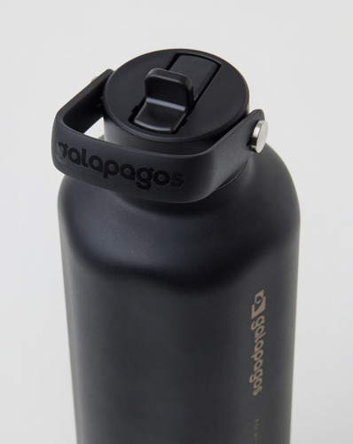 Garrafa Térmica Squeeze Água River Preto 950ml Galapagos