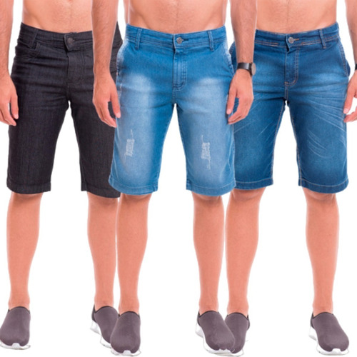 Kit 5 Bermuda Jeans Masculinas Da Moda Promoção Atacado