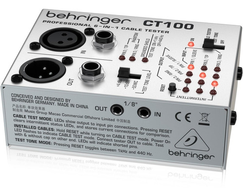 Imagem 3 de 6 de Testador De Cabos Profissional Behringer Ct100 Loja Oficial
