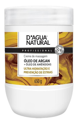 Creme De Massagem Argan E Amêndoas 650g Dagua Natural