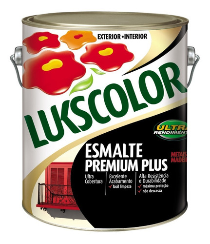 Tinta Esmalte Sintetico Brilhante 3,6l Lukscolor Cores Cor Branco