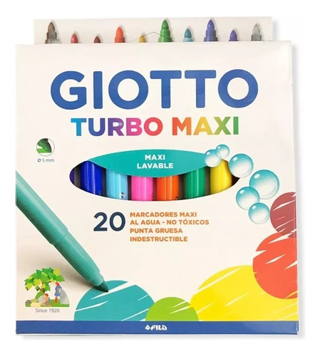 Marcadores Giotto Turbo Maxi X 20 Al Agua 455000 Rayuela
