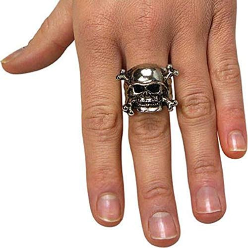 Costume Co Adjustable Skull Ring With Pewter Finish, On...