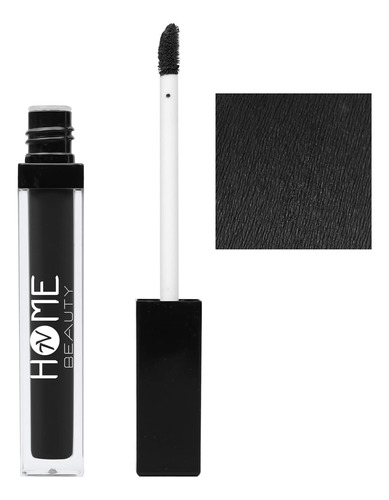 7v Home Beauty Lapiz Labial Liquido Negro Mate, De Larga Dur