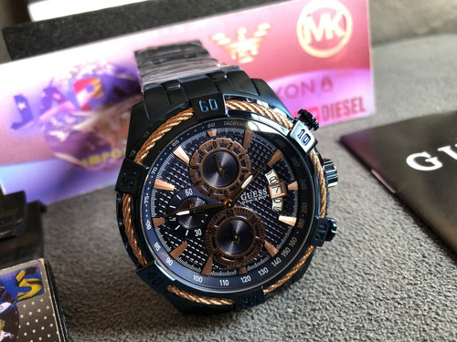 Relogio Guess W0522g3 Azul 100% Original Completo Com Caixa
