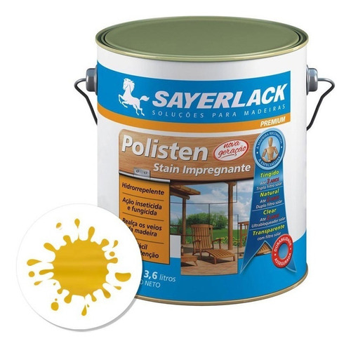 Barniz impregnante Polisten, color cereza, 3,6 l, acabado mate Sayerlack