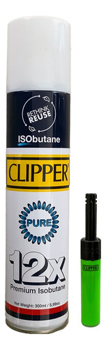 Gas Isobutano Clipper 12x Refinado Premium De 300 Ml