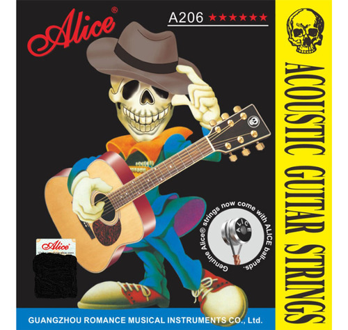 Encordados De Guitarra Acustica Alice, A 206 L 0,12