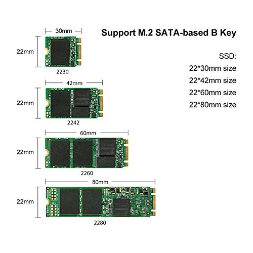 Adaptador Jesot M.2 A Usb, Lector B Key M.2 Ssd A Usb 3.0 Ca