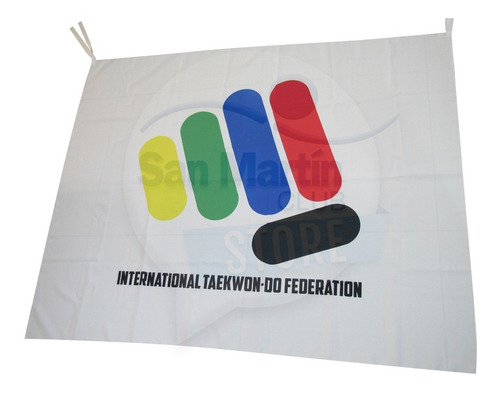 Bandera Taekwondo Itf Logo Nuevo Granmarc Grande Exc Calidad