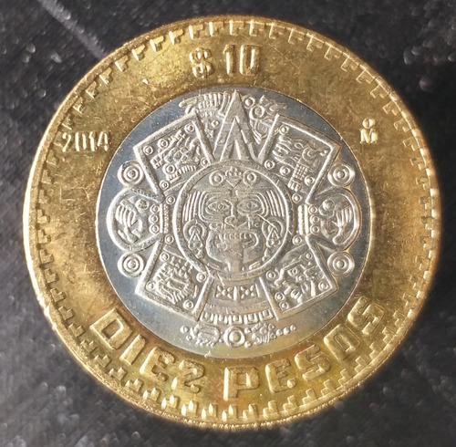 M379 Mexico 10 Pesos Año 2014 Km# 616 Casi S/circular