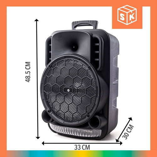 Imagen 3 de 10 de Parlante Bluetooth Led Rgb Micrófono Controles Dj Extra Bass