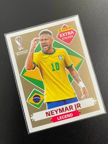 Neymar Extra Gold Legend Figurinha Álbum Qatar 2022 - Escorrega o