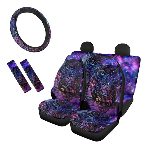 Funda Asiento Automovil Estampado Buho Galaxia Azul