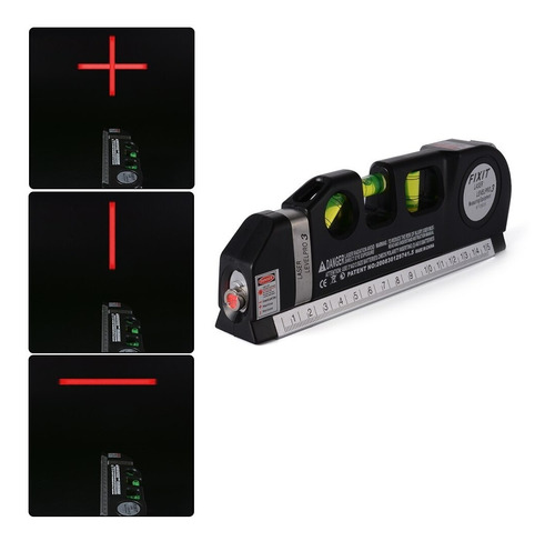 Imagen 10 de 10 de Nivel Laser Con Cinta Metrica 3 Burbujas Horizontal Vertical