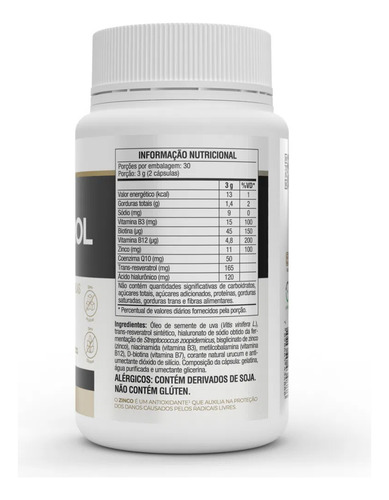 Kit (2 Unid) Resveratrol Plus 60 Cápsulas Vitafor Sem Sabor