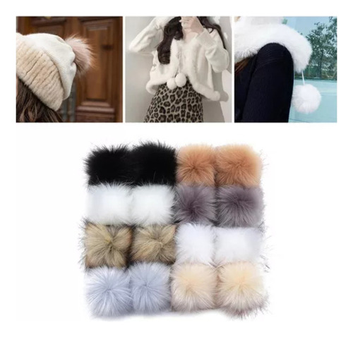 & Pompones For Tejer Gorros Manualidades 16 Piezas 8cm