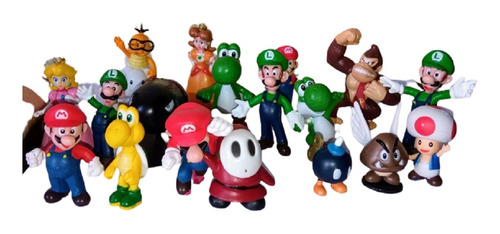 Super Mario Bros Set De 18 Figuras Mario Bros De 4 A 7 Cm 