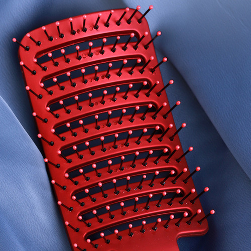 (bk)plastic Anti-static Hair Brush Curved Row Women Scalp Ma