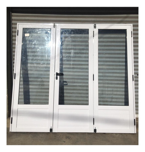 Puertas Aluminio Triple Hoja 270x200 Vidrio 3/4 Con Envío Blanco