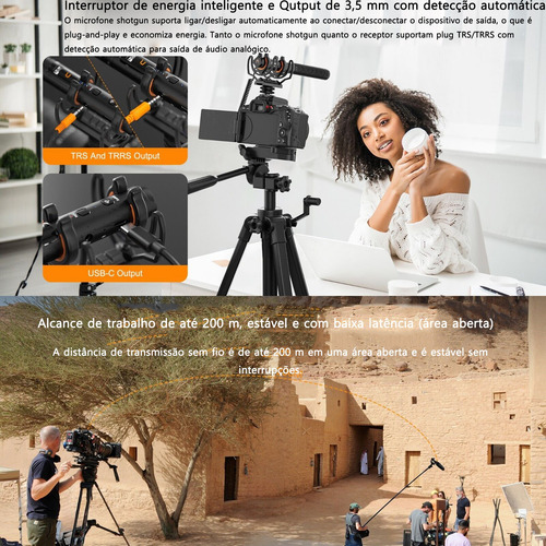 Comica Vm40 2.4g Microfone Shotgun Sem Fio Supercardióide