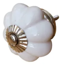 Comprar 6 Tiradores De Cerámica 3 Cm Flor Blanca Herraje Cajones 