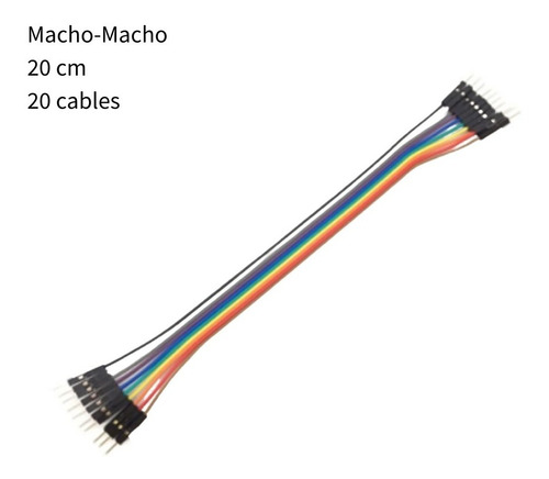 Cable Dupont Macho-macho 20 Cables 20 Cm Protoboard Arduino