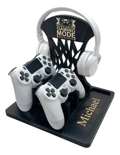 Soporte Controlador De Madera Con Soporte Auriculares Ews
