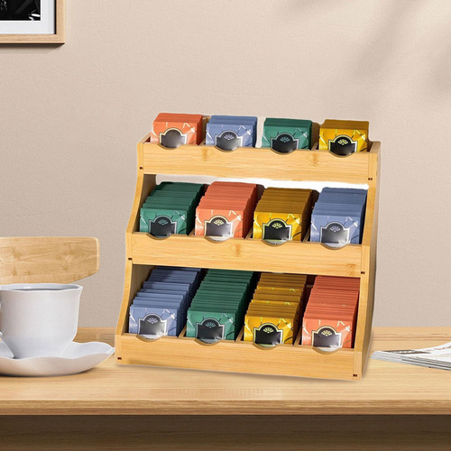 Organizador De Bolsas De Té De Café Polla De Madera Stand