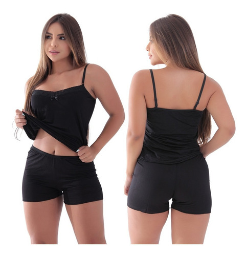 Imagem 2 de 10 de Baby Doll Pijama Fibra Natural Vivi Kit 2 Tecido Ecológico