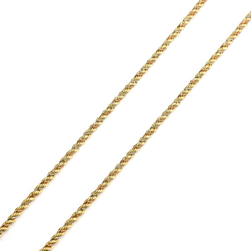 Corrente De Ouro 18k Cordão Tricolor 2,6mm Com 45cm Co02030