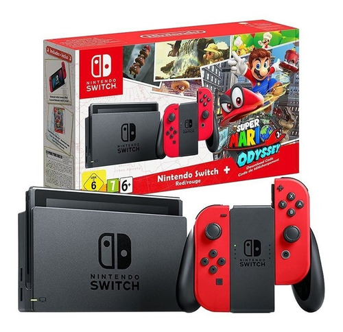 Nintendo Switch Red Super Mario Odissey Edición Limitada