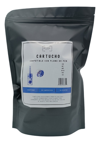 50 Cartucho Derma Pluma Pen Microagujas A1 A6 N2 E30 M5 M7