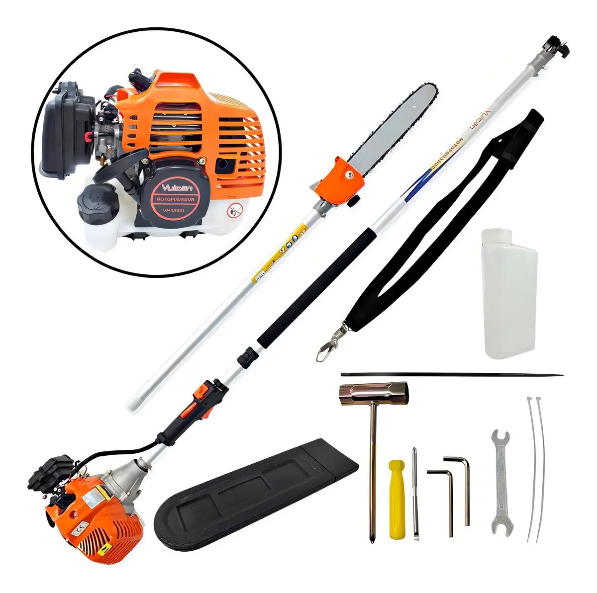 Motopodador a Gasolina Vulcan VP3300L Extensor 33cc 5m Alcance