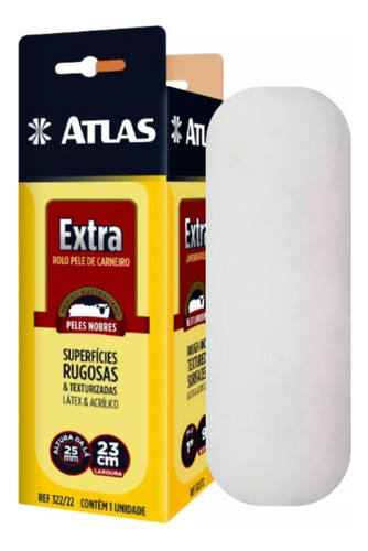 Rolo De Pintura Atlas 23cm Lã De Carneiro Profissional