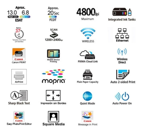 Impresora a color multifunción Canon Pixma G6010 con wifi negra 100V/240V G6010