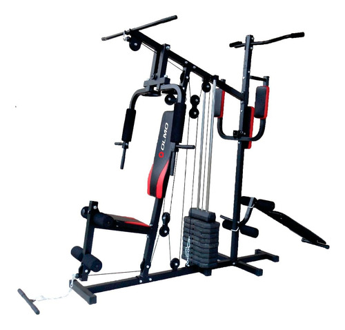 Multigimnasio Olmo Fit 54+ Multigym 45kg Color De La Estructura Negro Color Del Tapizado Negro