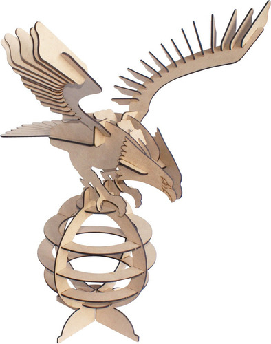 Imagen 2 de 3 de Rompecabezas 3d, Figura Aguila Armable, Regalo Decorativo