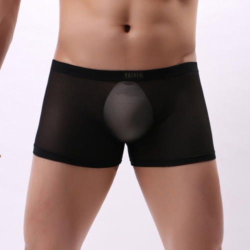 Calzoncillos De Malla Transparente Para Hombre, Cuadrangular