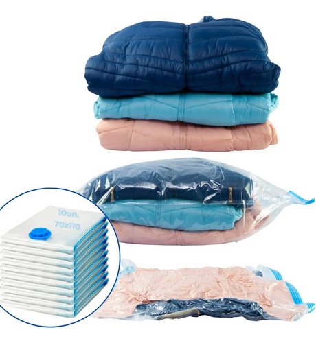 Magnow Kit 10 Saco Vacuo Viagem Organizadores Casaco 70x110cm Guarda Roupa