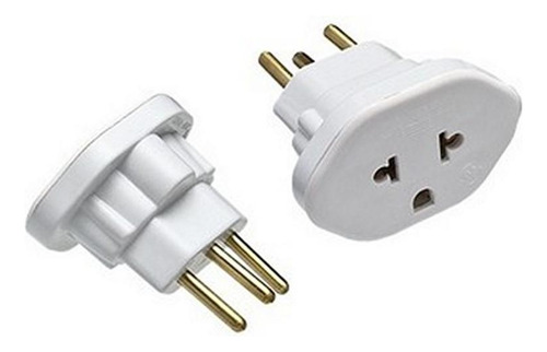 Pino Adaptador Flp Universal 10a. 2 Polos+terra Branco - Kit